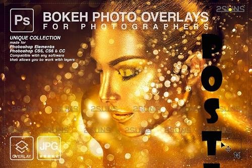 Gold glitter overlay, Sparkler overlay, Dust photoshop layer, Bokeh light V5 - 1447927