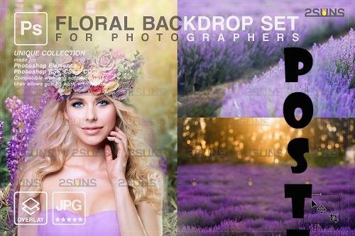 Blooming backdrop photoshop background floral portrait art V4 - 1447940