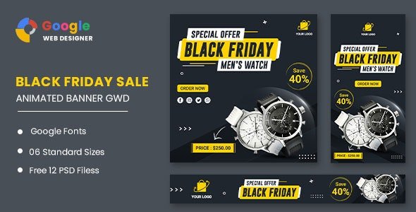 CodeCanyon - Watch Banner Set Black Friday HTML5 Banner Ads GWD v1.0 - 33791782