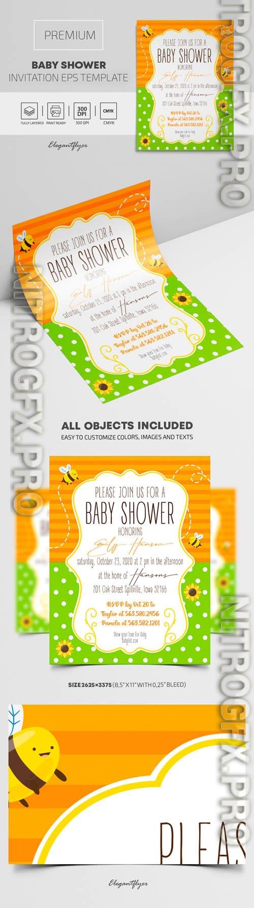 Premium Baby Shower Invitation EPS Template