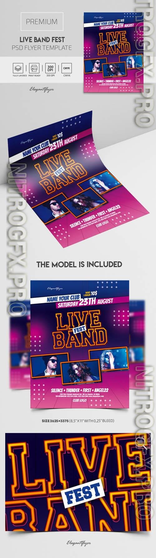 Live Band Fest Premium PSD Flyer Template