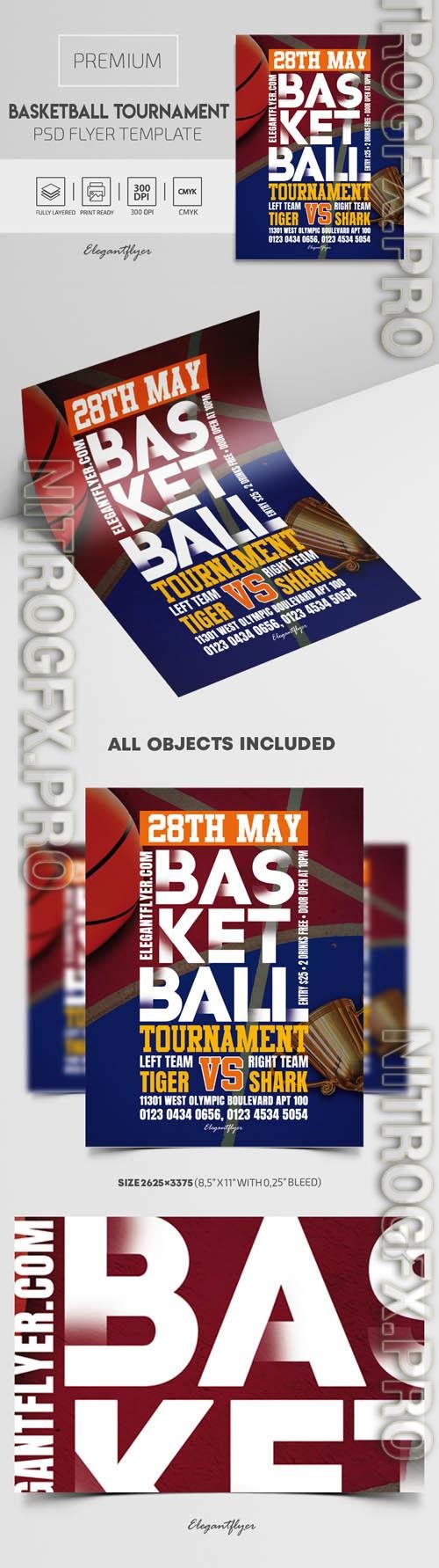 Basketball Tournament Premium PSD Flyer Template