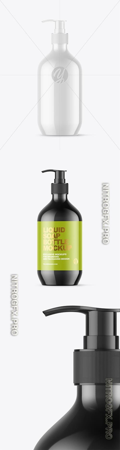 Glossy Liquid Soap Bottle With Pump Mockup 88023