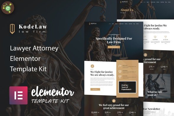 ThemeForest - Kodelaw v1.0.0 - Lawyer Attorney Elementor Template Kit - 33796786