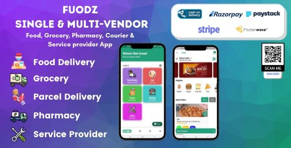 CodeCanyon - Fuodz v1.3.7 - Grocery, Food, Pharmacy Courier & Service Provider + Backend + Driver & Vendor app - 31145802