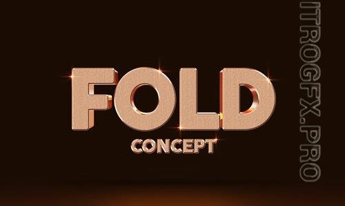 Fold concept 3d text style effect mockup template Premium Psd