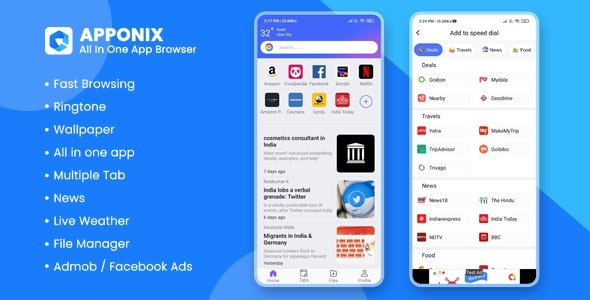CodeCanyon - Apponix v1.0 - All in one app browser, Wallpaper, File Manager, Ringtone - 32668469