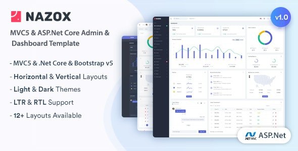 ThemeForest - Nazox v1.0 - ASP.Net Core & MVC5 Admin & Dashboard Template - 33924606