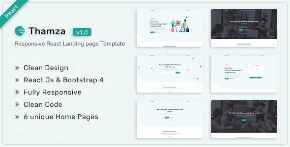 ThemeForest - Thamza v1.0 - React Js Landing Page Template - 34023469