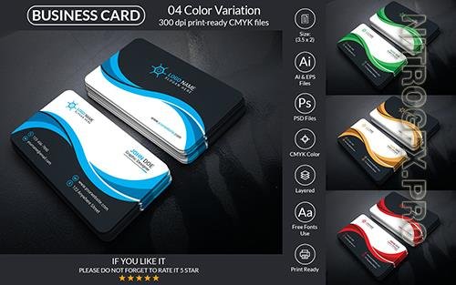 Creative Business Card Design Template With PSD & Vector identity template