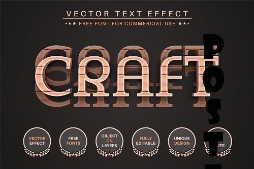 Craft Wood - Editable Text Effect - 6553722