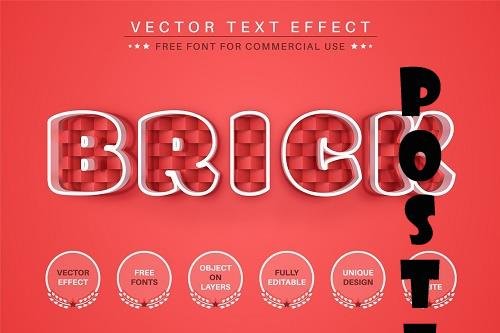 Red Brick - Editable Text Effect - 6556761