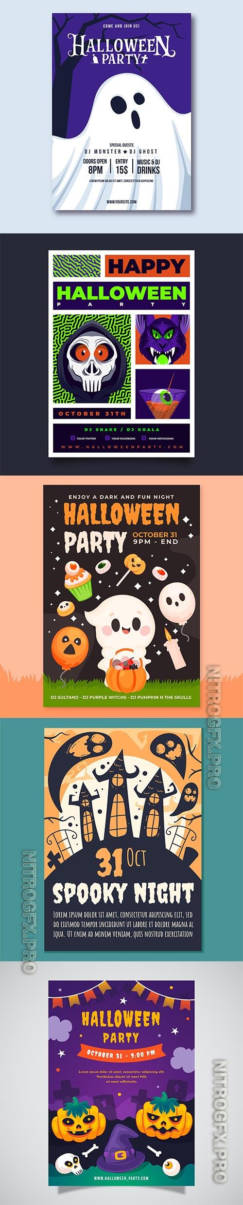 Realistic Halloween Party Vertical Flyer Template Vol 5