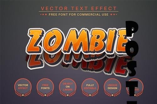 Zombie Sticker Editable Text Effect - 6560796