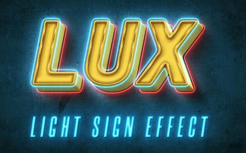 Neon LUX - Light Sign Text Effect for Photoshop
