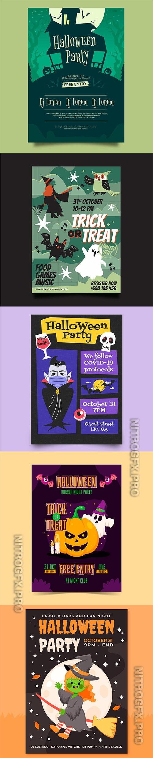Realistic Halloween Party Vertical Flyer Template Vol 9
