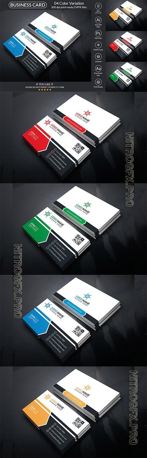 Corporate Business Card With Vector And PSD Corporate Identity
