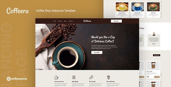 ThemeForest - Coffeera v1.0 - Coffee Shop Unbounce Template - 34040175