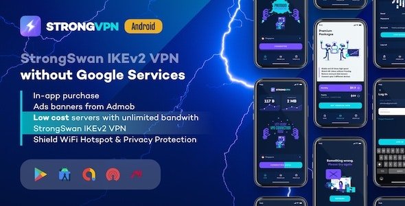 CodeCanyon - StrongVPN v1.4 - StrongSwan IKEv2 VPN stable & free VPN proxy for Android - 31123958
