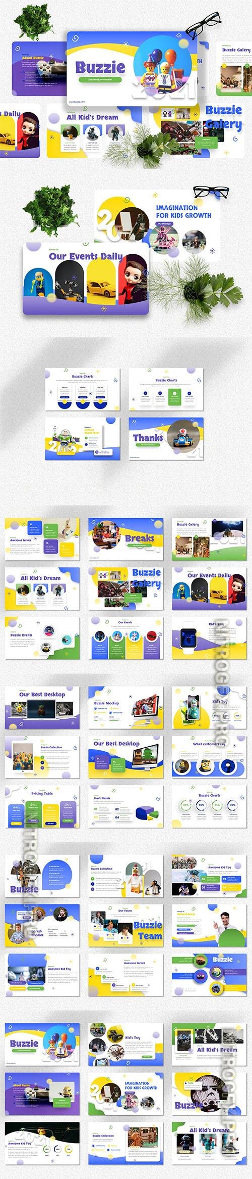 Buzzie - Kids World Powerpoint Keynote and Google Slides Template