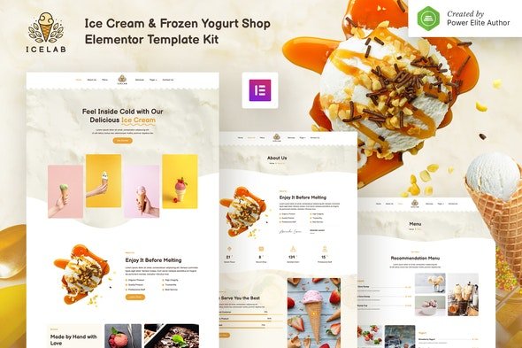ThemeForest - Icelab v1.0.0 - Ice Cream & Frozen Yogurt Shop Elementor Template Kit - 34265488