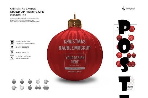 Christmas Bauble Ball 3D Mockup Template Bundle Vol 3 - 1635921