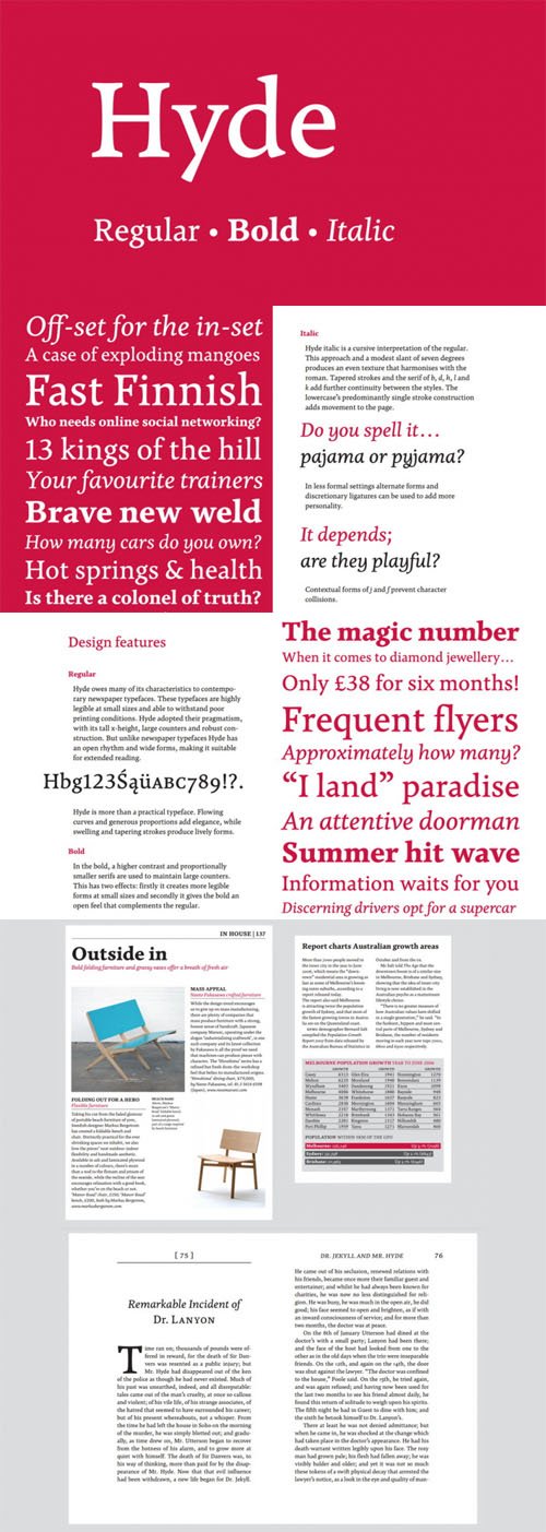 Hyde Serif Typeface for Magazines and Books