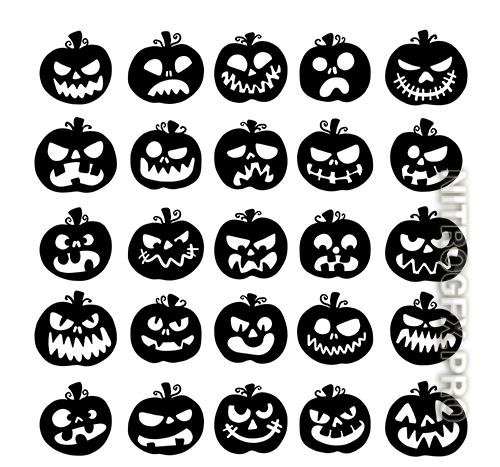 Collection of halloween pumpkin silhouette