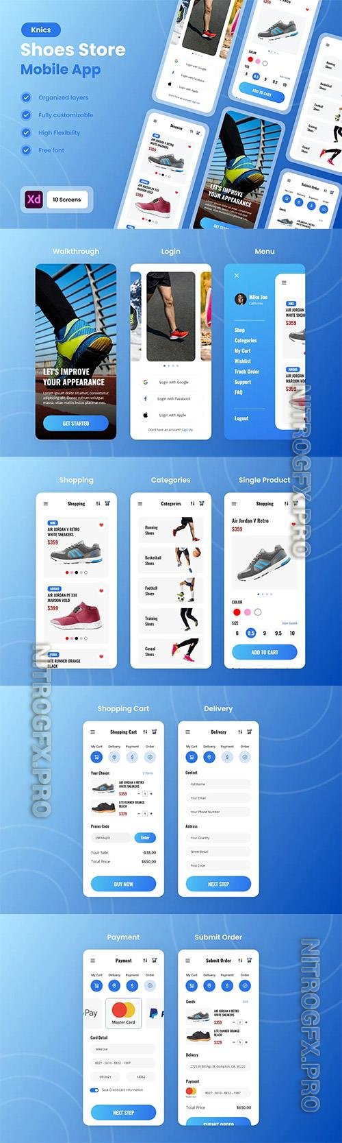 Knic - Shoes & Sneakers Store Mobile App UI Kit