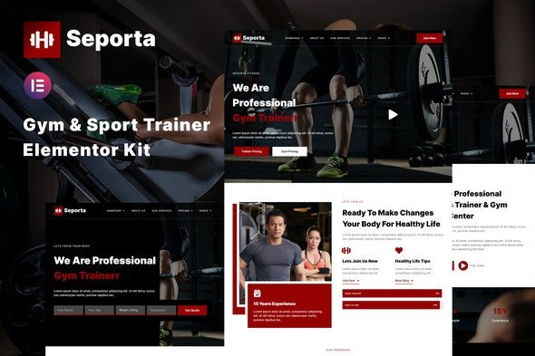 ThemeForest - Seporta v1.0.0 - Gym & Fitness Elementor Template Kit - 34288066
