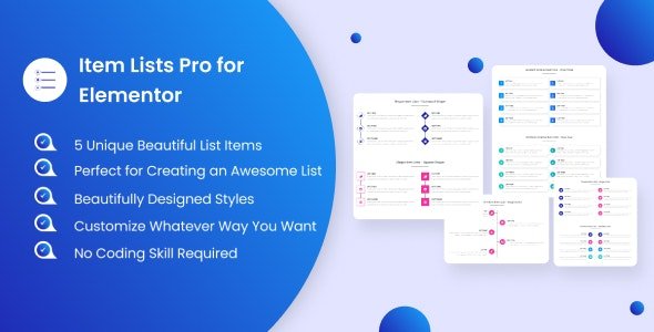 CodeCanyon - Item Lists Pro for Elementor v1.0.0 - 31671137