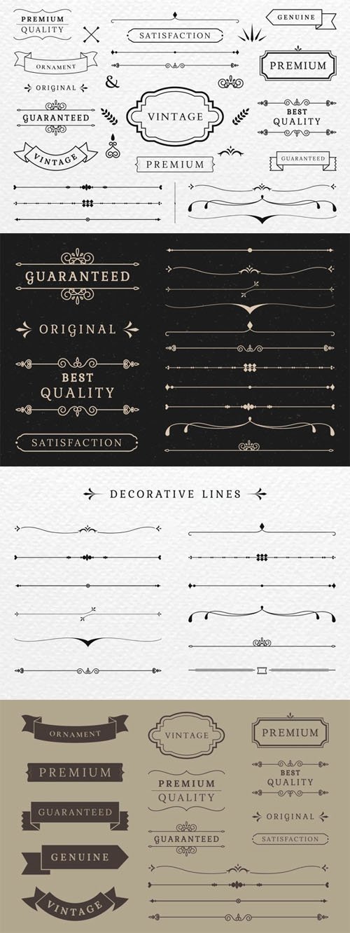Premium Quality of Decorative Banners and Lines Vector Collection