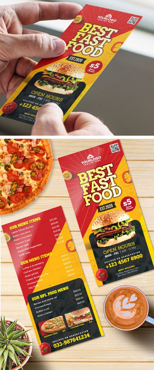 Best Fast Food Menu Card PSD Template