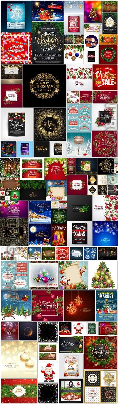 100 Bundle Christmas and New Year vector vol 3