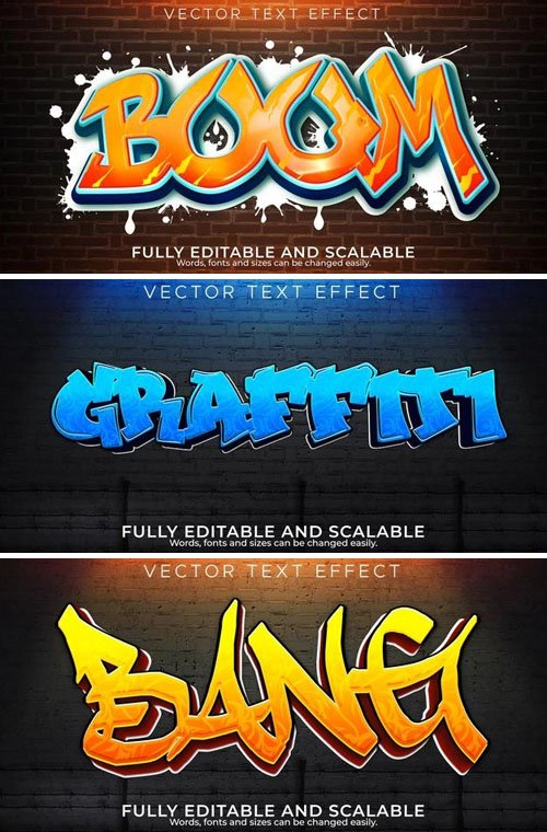 3 Graffiti Vector Text Effects