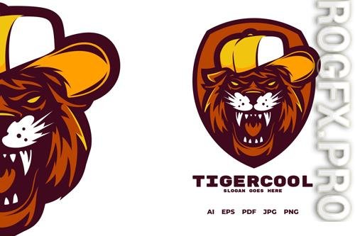 Cool tiger mascot logo