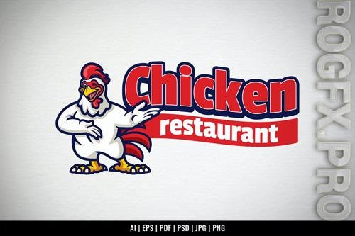 Chicken Restaurant Cartoon Mascot Logo