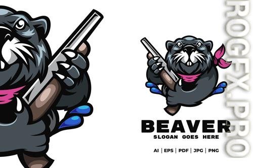 Beaver mascot logo