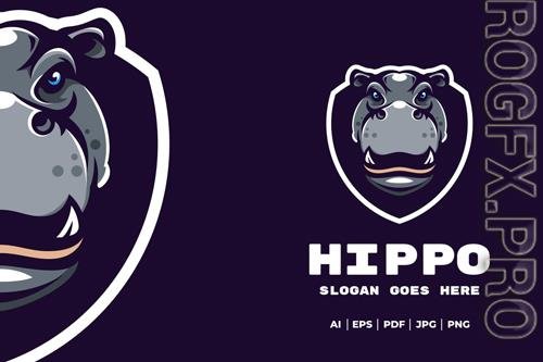 Hippopotamus mascot logo