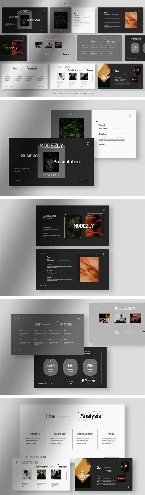 Modezly - Simple & Clesan PowerPoint Business Presentation