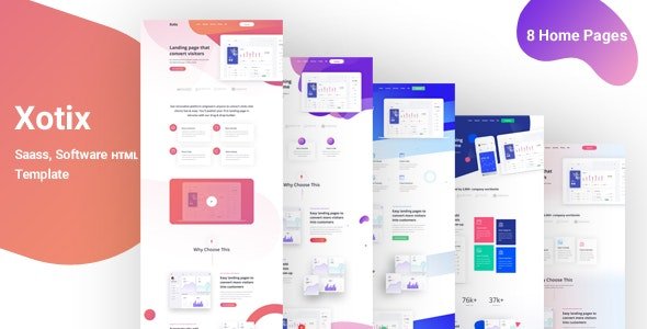 ThemeForest - Xotix v1.0 - Software & Saas Landing Page Template - 24478701