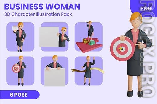 Business Woman 3D Character Set