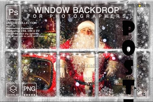 Christmas window overlay & Photoshop overlay V7 - 1668529