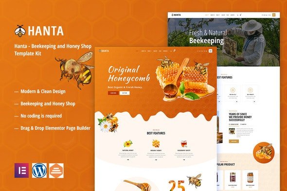 ThemeForest - Hanta v1.0.0 - Beekeeping & Honey Shop Elementor Template Kit - 34618378