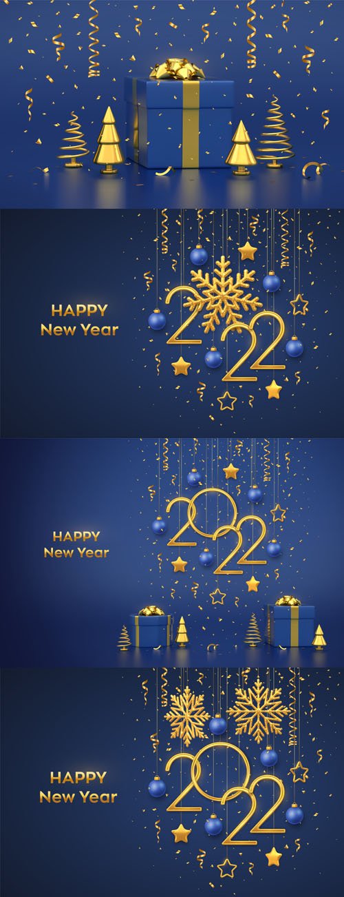 New Year 2022 Congratulations Backgrounds Vector Design Templates