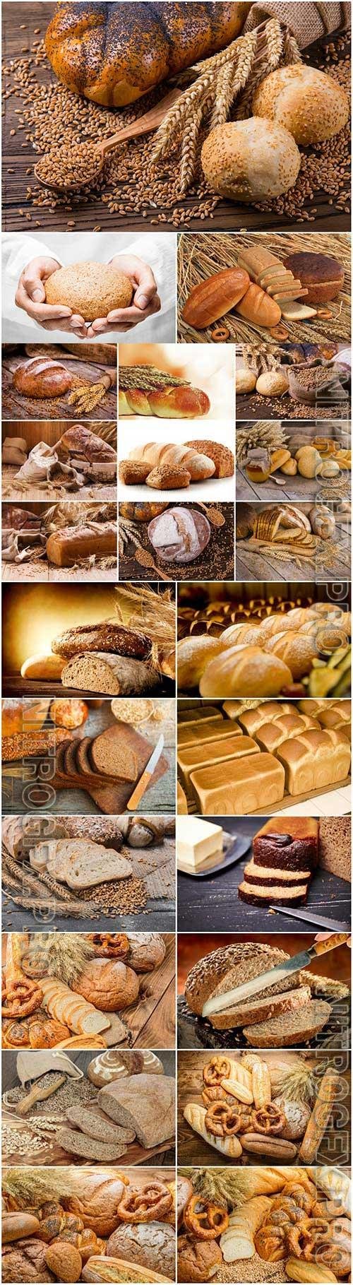 Bread and buns stock photo