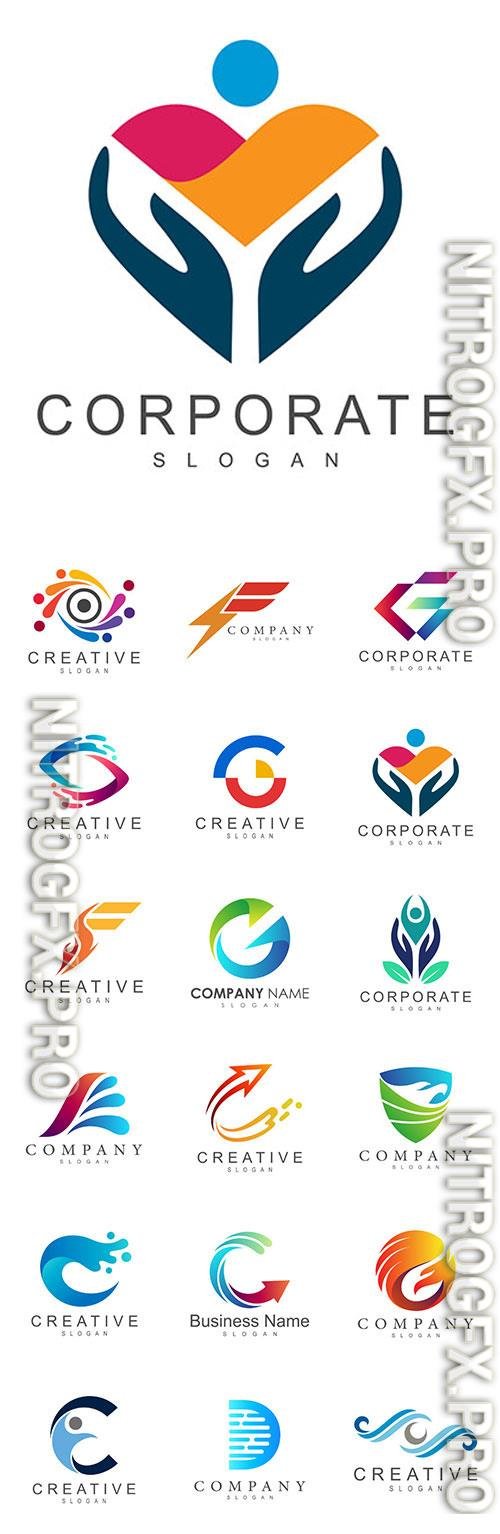Business logos set in vector