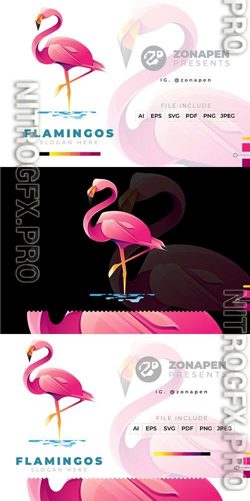 Flamingos Gradient Logo