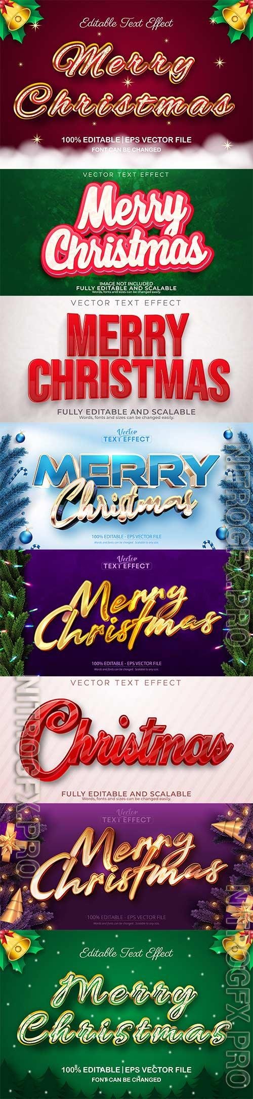2022 New year and christmas editable text effect vector vol 32