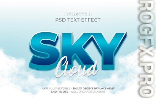 Sky cloud custom text effect psd